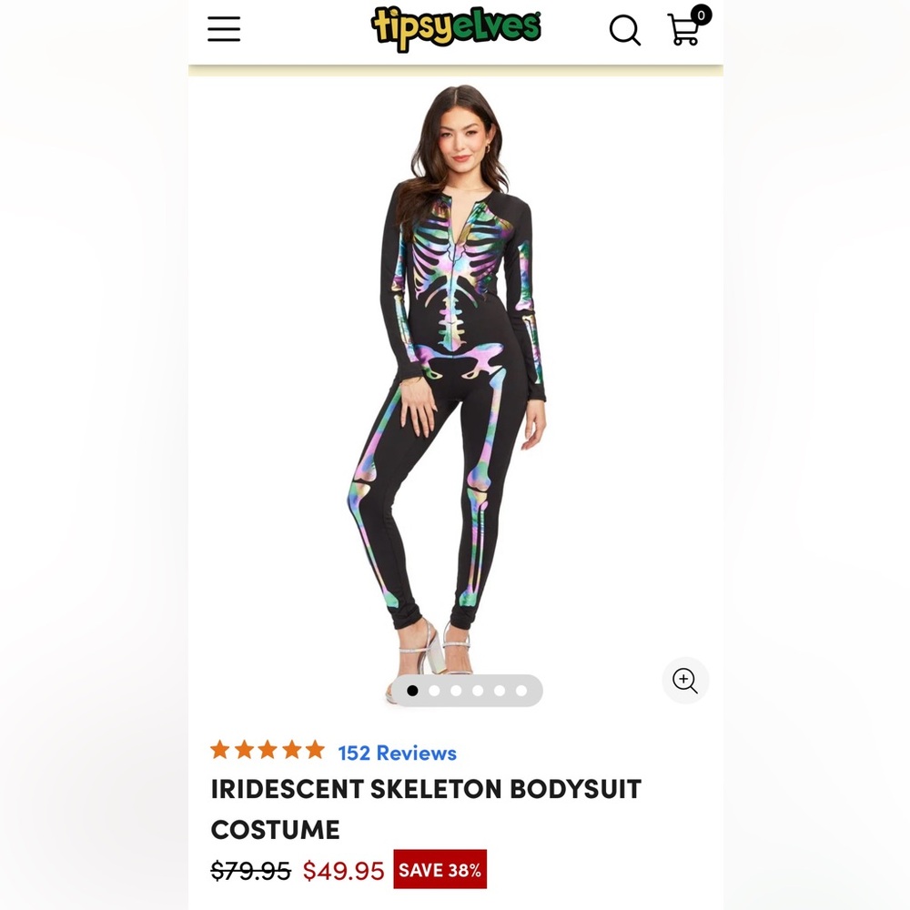 Skeleton costume size medium